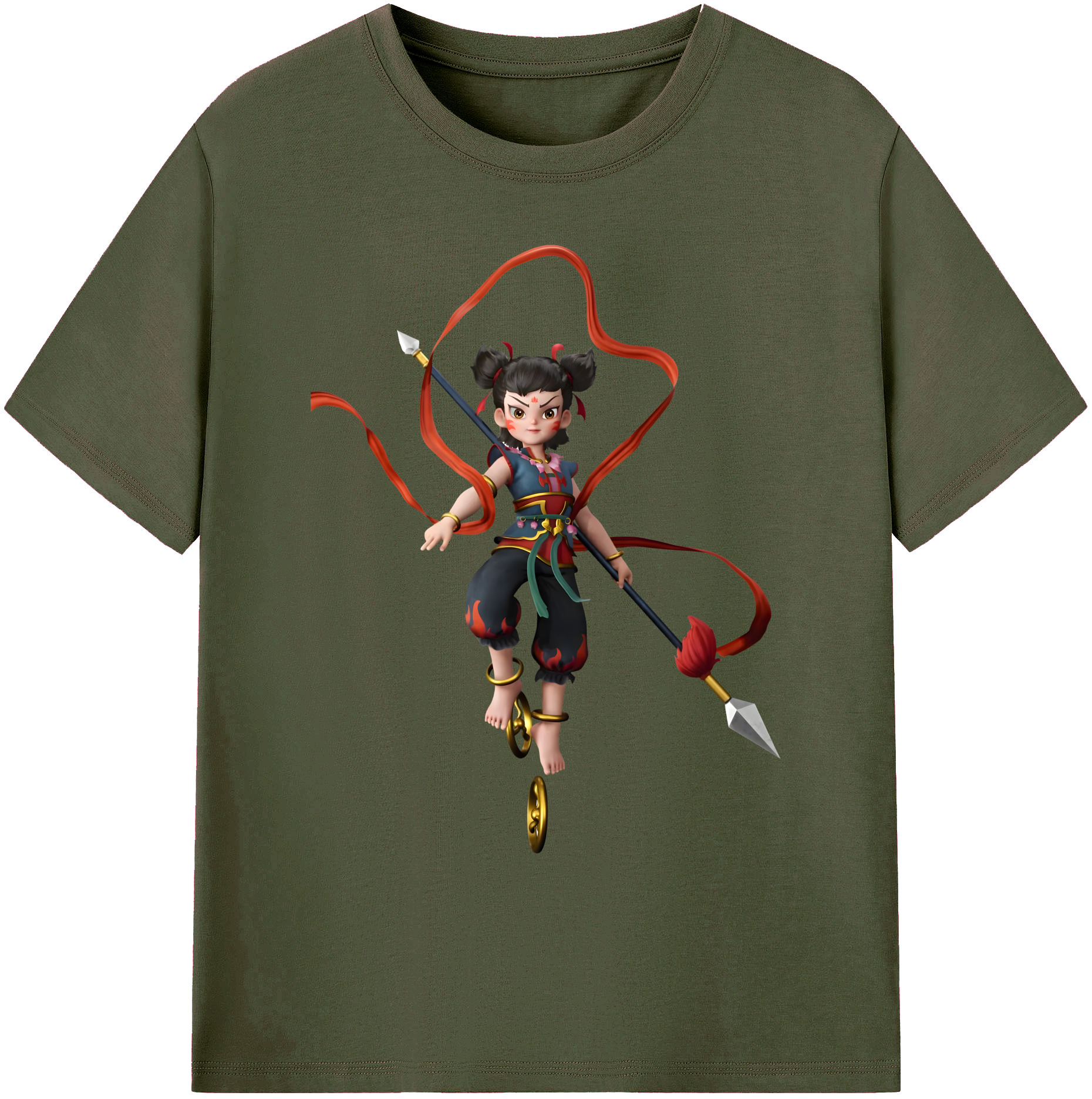（画像用） Ne Zha 2 ナタ 魔童の大暴れ 綿100％ メンズ半袖Tシャツ｜肌触りやわらか＆通気性
